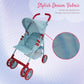 Baby Doll Stroller for Toddler Girls & Big Kids 6-8 Years Old | 28” Baby Stroller for Dolls, Toy Baby Stroller with Cute Ligh Denim Fabric, Mesh