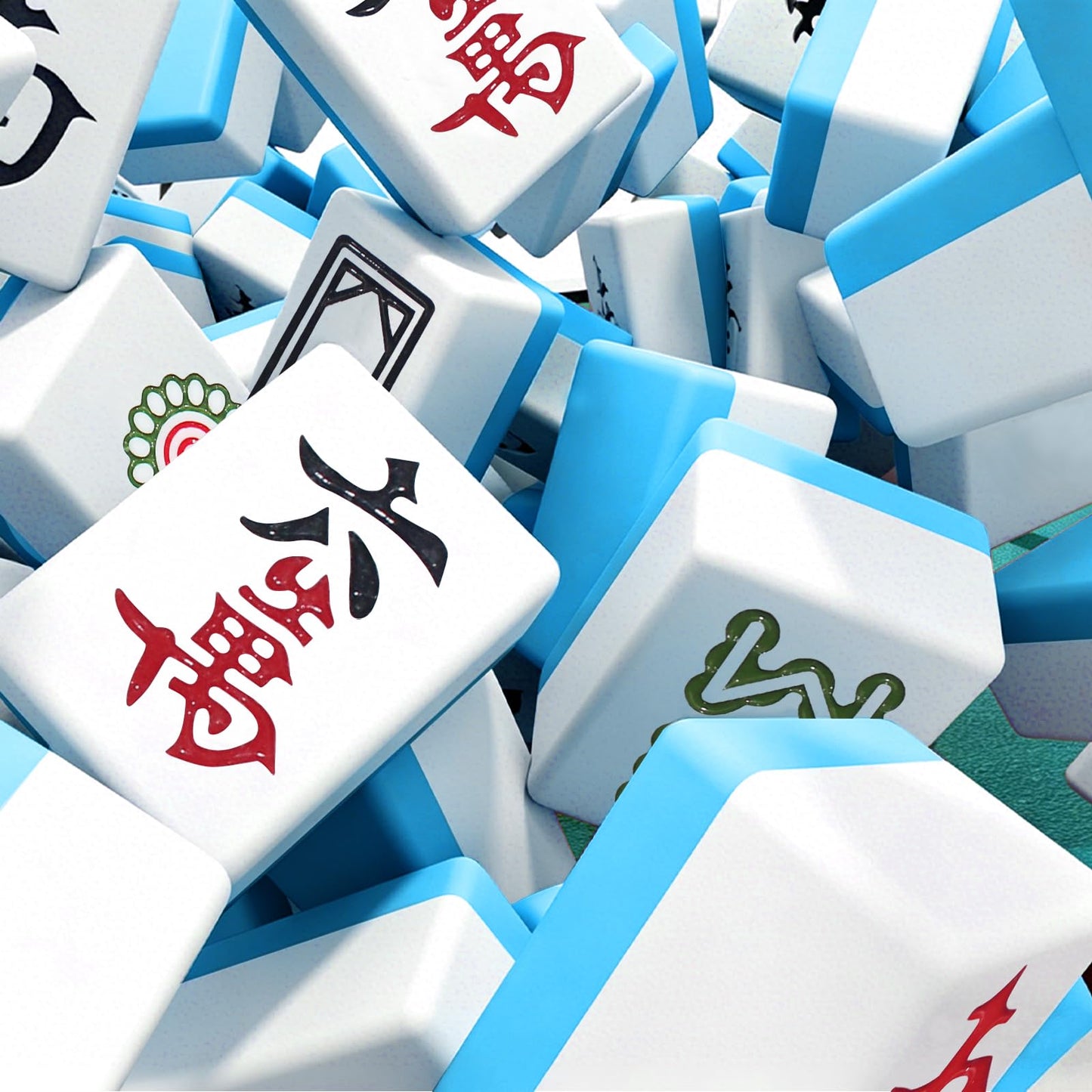 American Mahjong Game Set,Mahjong Set,Complete Mahjong Tile Set with 144 White Tiles (1.2’’),4 Tile rulers,4 dice,1 Bag,100 Chips,Instruction