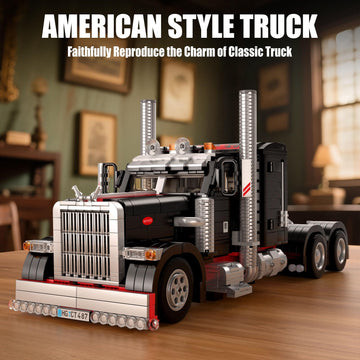 Mould King 10037 Semi Truck Building Set - 1797 PCS Collectible Vehicle Model & Trailer for Aldult/Teens/Enthusiasts - Construction Toy Gift