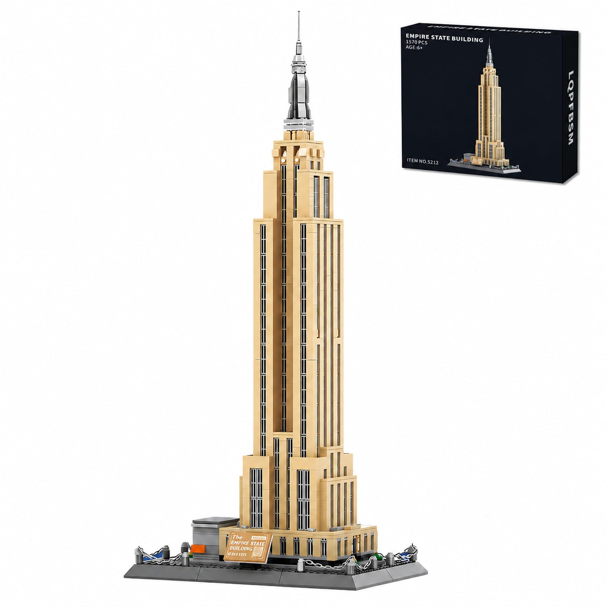 LQPFBSM Empire State Architecture Building Blocks Sets New York City Skyline Architecture Model Kits New York Landmark Skycraper Toys Gift for Adults