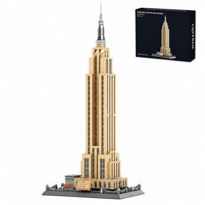 LQPFBSM Empire State Architecture Building Blocks Sets New York City Skyline Architecture Model Kits New York Landmark Skycraper Toys Gift for Adults