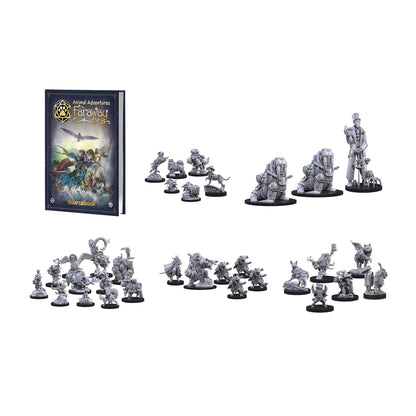 Steamforged Games Animal Adventures Faraway Sea Sourcebook with 10 Battle Maps Bundle with Miniatures: Raiders of the Lost Coast, Time in a Bottle