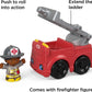 Fisher-Price Little People Toddler Toy to The Rescue Fire Truck Push Along Vehicle with Firefighter Figure for Ages 1+ Years