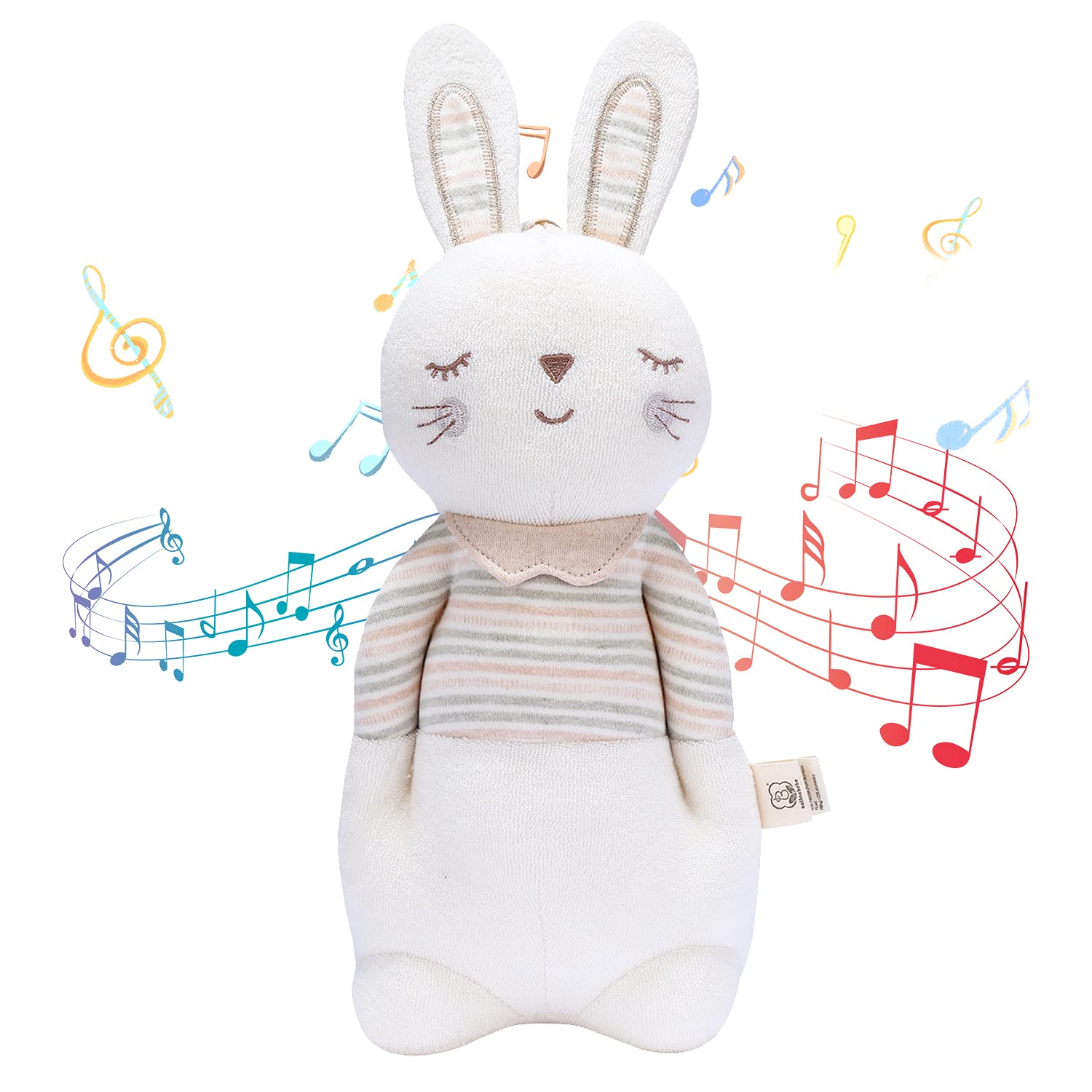 Newborn Baby Toys, Soft Cotton Stuffed Bunny Toy with Lullaby Music for Boy & Girl Babies 0-3-4-6+ Months,Easter Gift for Baby (Mrs.Bunny)