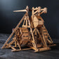 YAQUMW Mini Counterweight Trebuchet with Wheels Europe Medieval Siege Chariot Catapult Weapons DIY 3D Wooden Puzzles Mechanical Model Kits STEM