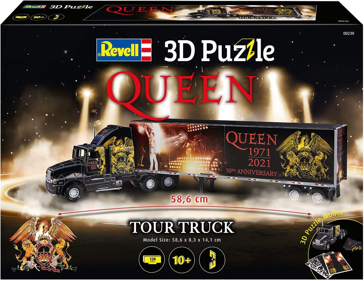Revell 3D Puzzle Queen Band Tour Truck Trailer 50th Anniversary RV00230 Model