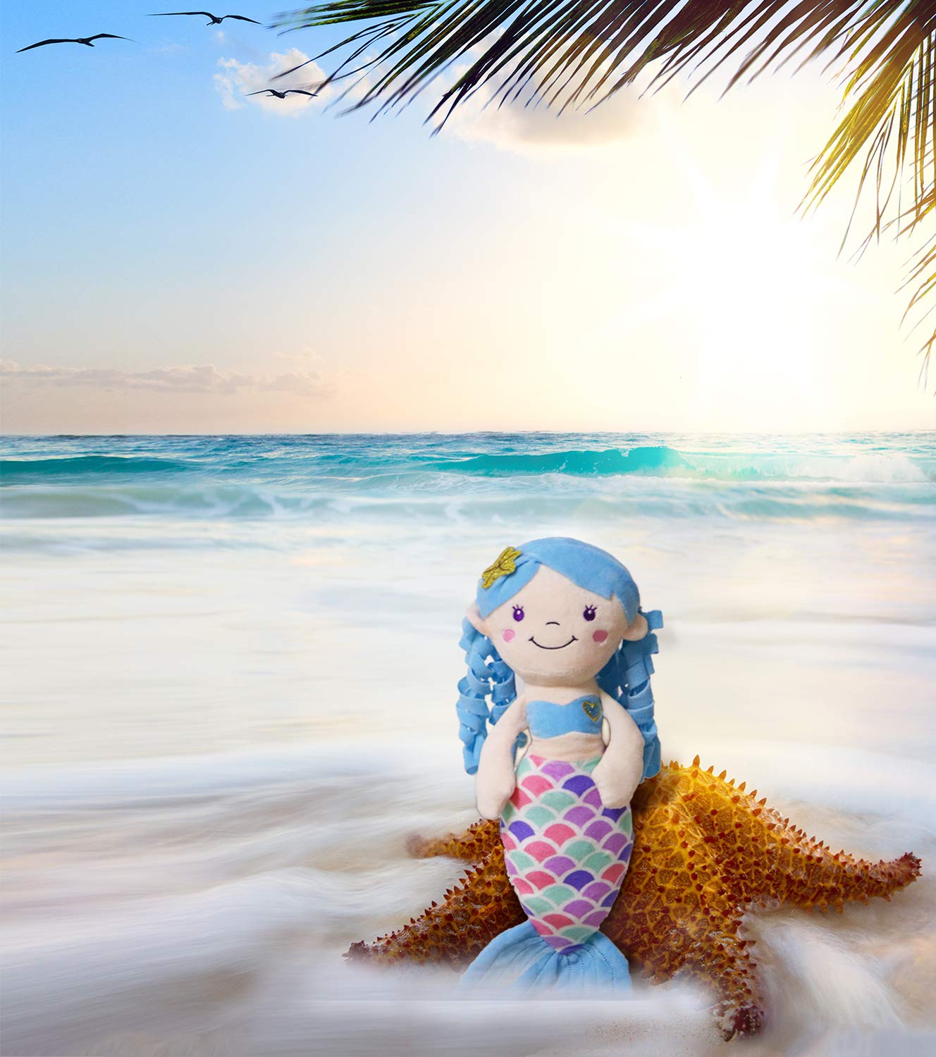 illuOKey Mermaid Doll for Girls, Mermaid Princess Plush, Soft and Snuggly Plush Animal, Lovely Bright Colors, Perfect for Nap Time, Sleep, Travel
