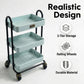1:6 Scale Dollhouse Miniature Handcart, 3-Tier Rolling Storage Cart with Wheels for Mini Kitchen, Restaurant, Trolley Display & DIY Dollhouse