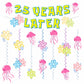 25 Years Later Birthday Banner Carton Banner Jelly Fish Hanging Swirls Garlands Sea Animals Hanging Banner for Birthday Party Decorations Supplies