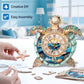 Rnfinewow 3D Puzzles for Adults, 3D Puzzle Sea Turtle Clock Kit (with Pendulum), Wooden Puzzle for Adults Home Wall Decor Clock Christmas Day Puzzle