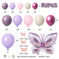 Butterfly Balloon Arch Kit - 142pcs Pastel Pink & Purple Balloons with Butterfly Stickers & Large Foil Balloons for Girl's Baby Shower, Wedding