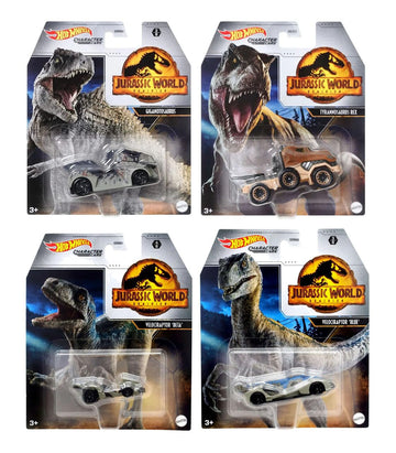 Hot Wheels Jurassic World Character Cars Set of 4 Diecast Vehicles from GRM80-956A Release