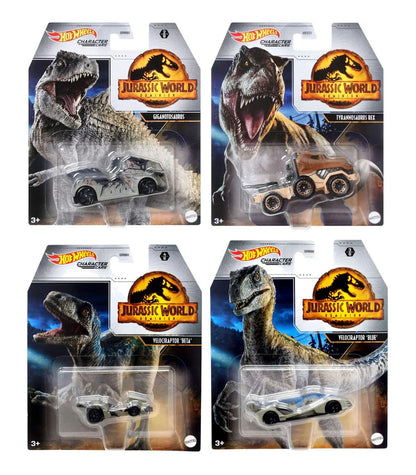 Hot Wheels Jurassic World Character Cars Set of 4 Diecast Vehicles from GRM80-956A Release