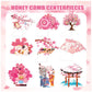 9 PCS Cherry Blossom Honeycomb Centerpieces for Table Decor, Cherry Blossom Table Decorations Table Toppers for Japanese Cherry Blossom Party