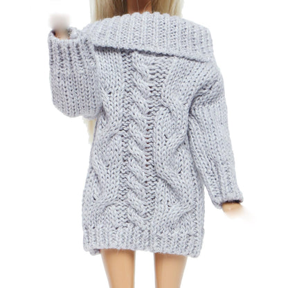 BJDBUS Winter Turtleneck Sweater Clothes for 11.5 inch Girl Doll Accessories (Grey)