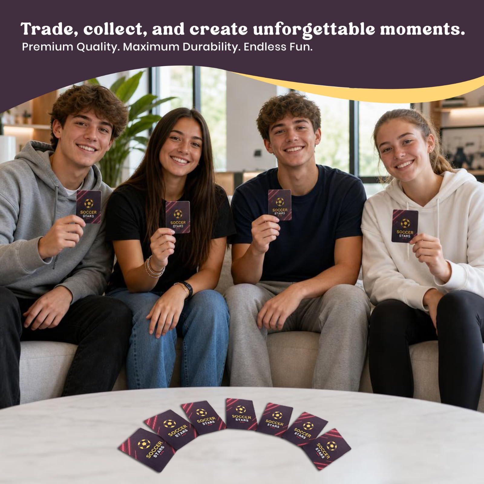Soccer Trading Cards 2025-26 Edition - 48 Mystery Collectible Cards (6 Packs) - Random Premium Inserts - New 2025-26 Version with Updated Players for