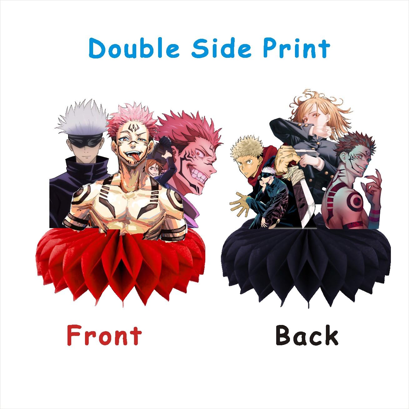 8Pcs Cartoon For Jujutsu Manga Kaisen Honeycomb Table Centerpiece,Birthday Party Supplies Table Decorations for Party Decorations.
