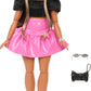 Barbie Deluxe Style Doll #16 in Pink Vinyl Barbiecore Skirt, Black Satin Crop Top, Long Brown Hair, Black Clutch, and Silver Jewelry