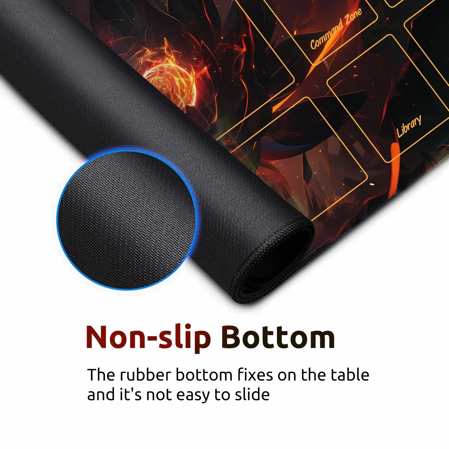 MTG DND Play Mat Game Mat - 3MM Thick High-Density Non-Slip Surface, Stitched Reinforced Edges for Magic playmats, DND Tabletop RPG, TCG Card Games