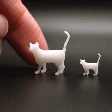 Micro Miniature Standing Kitty, Miniature Blank Cats Unpainted Pet Kittens, Dollhouse Tiny Cat, for Dollhouse, Model Domestic, Fairy Garden, Terrarium