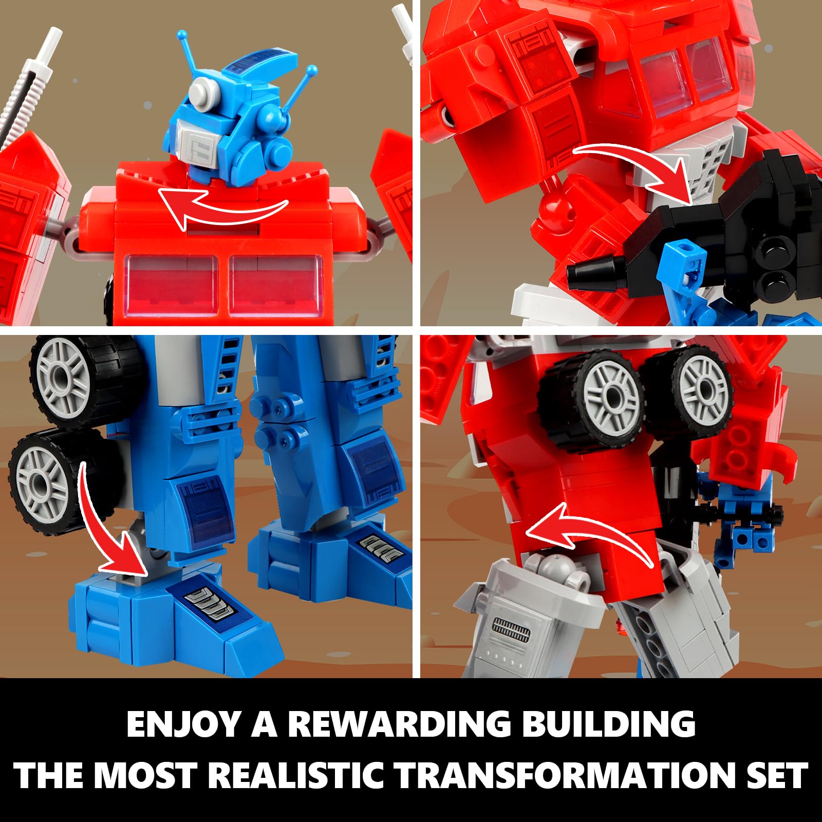 HIGH GODO Transforming Building Set, Collectible 2in1 Transformation Robot and Truck Building Block Set, Cool Robots Toys Gifts for Teens Adults 14+
