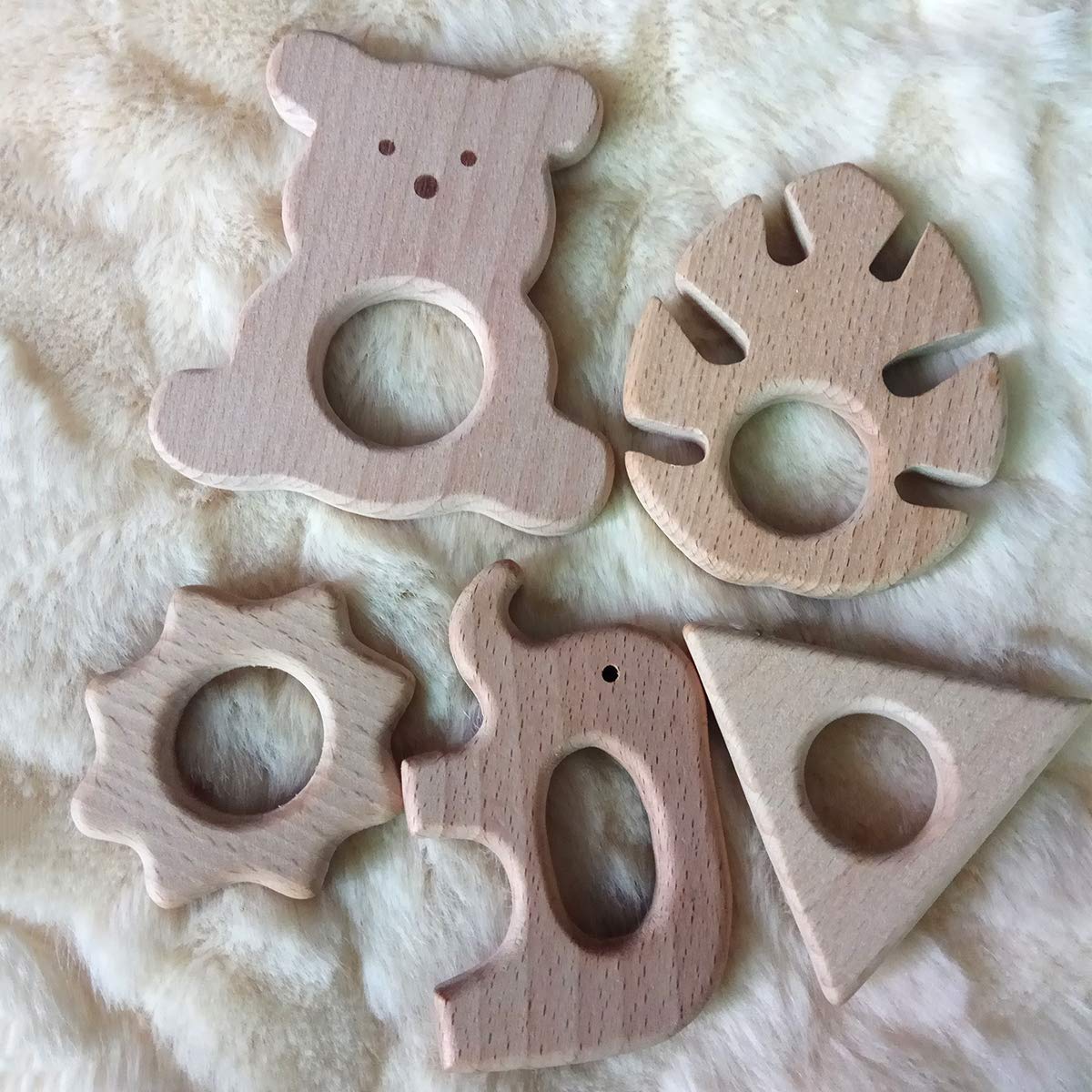 10pcs Beech Wooden Leaf Montessori Toys Home Decorations Wood Cartoon Animal Craft for Painting Party Photography Tabletop Adorns (Banana Leaf 10pcs)