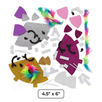 Fun Express Unicorn Pumpkin Decorating Kits - Makes 6 - Crafts for Kids