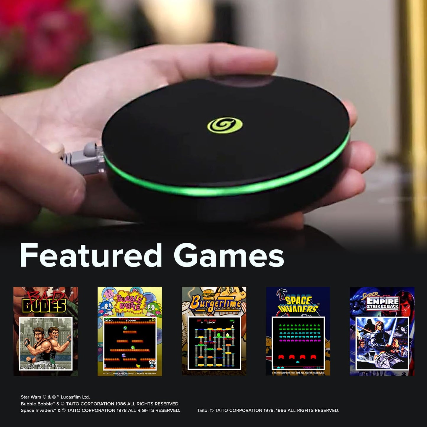 Legends Core, Plug And Play Arcade Game Console, Home Arcade, Classic Retro Video Games, 100 Licensed Genre-Defining Arcade & Console Games, Includes