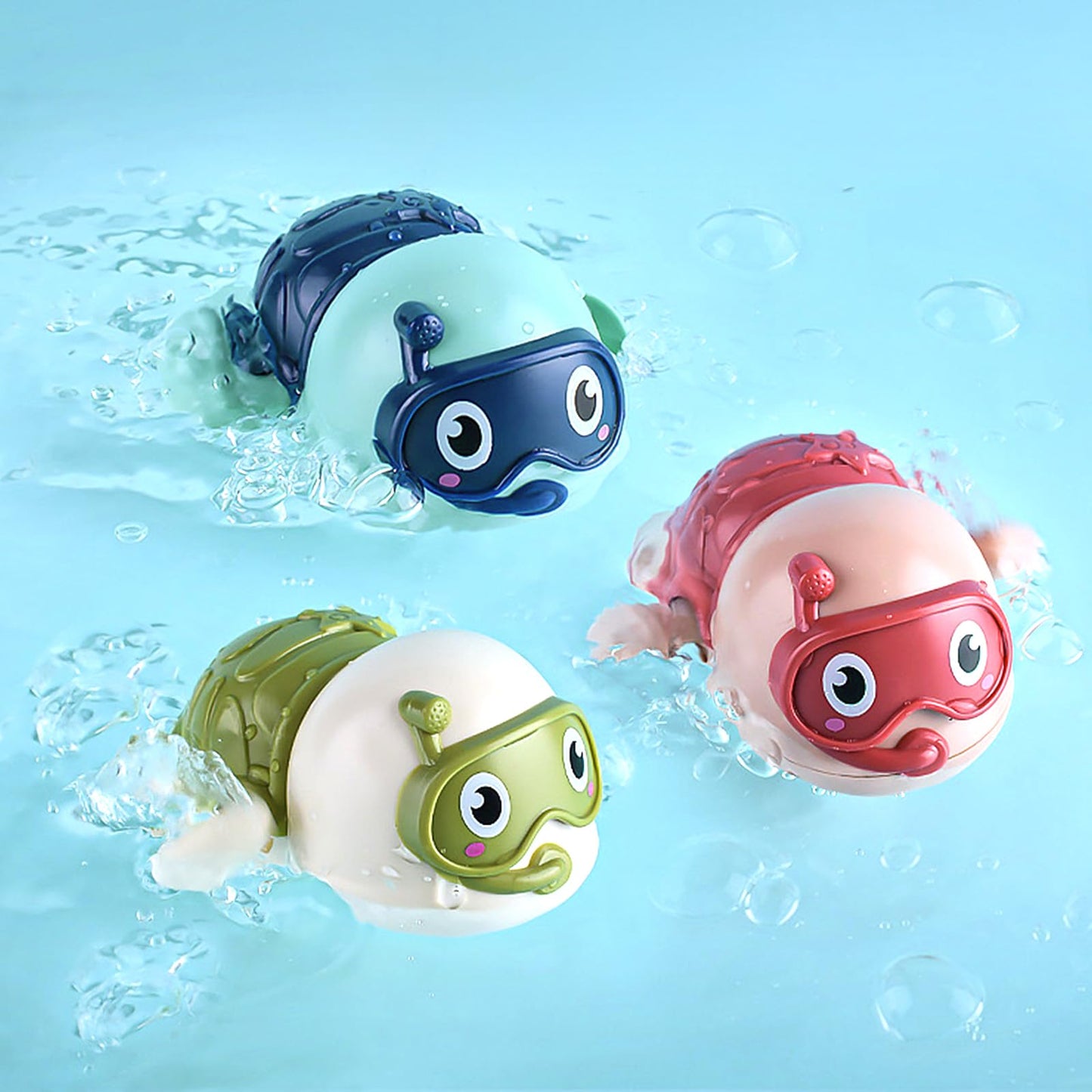 3 Pack Swimming Turtle Baby Bath Toys for Toddler 1-3,2025 Bath Toys Water Pool Floating Wind Up Toys for 1-2 Year Old Boy Girl Gifts, Infant Toddlers
