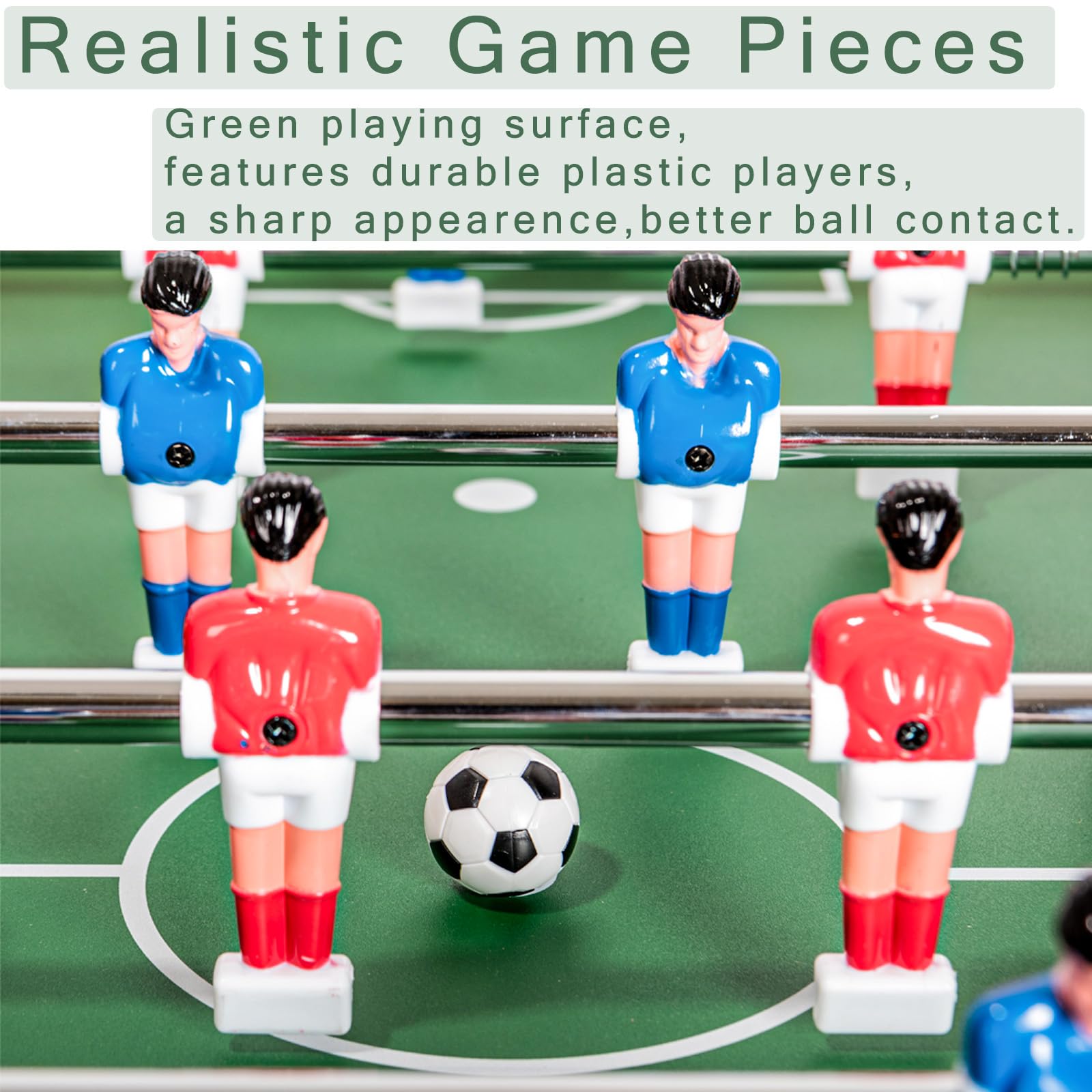 HLC Foldable Foosball Table on Stand 121 x 61 x 81 cm, Football Table with Retractable Pole, Indoor Recreational Games for Children, Family