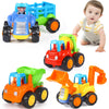 ORWINE Inertia Toy Early Educational Toddler Baby Toy Friction Powered Cars Push and Go Cars Tractor Bulldozer Dumper Cement Mixer Engineering