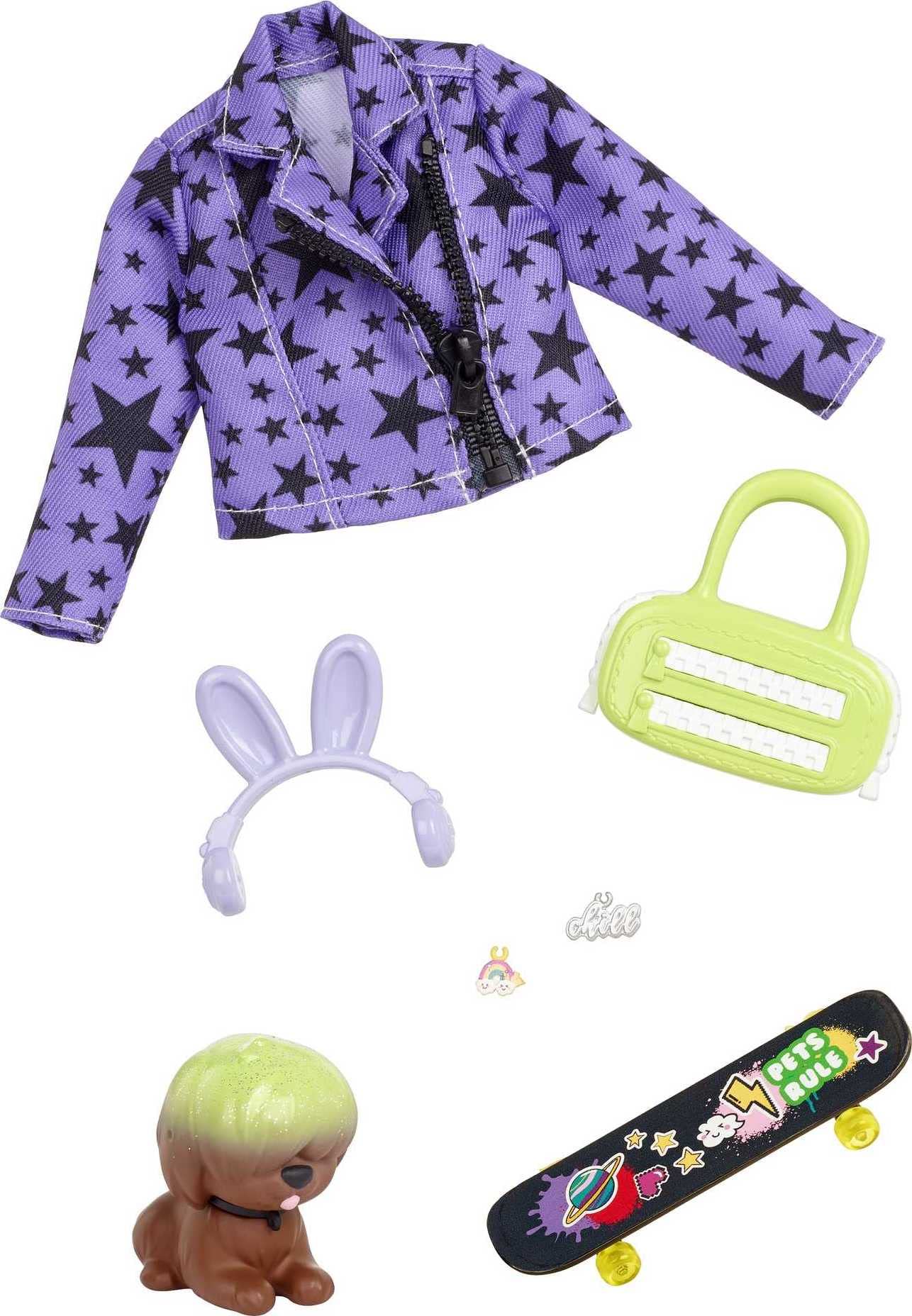 Barbie Extra Pet & Fashion Pack with 7 Pieces Including Puppy, Pet Accessories & Fashion Pieces Doll