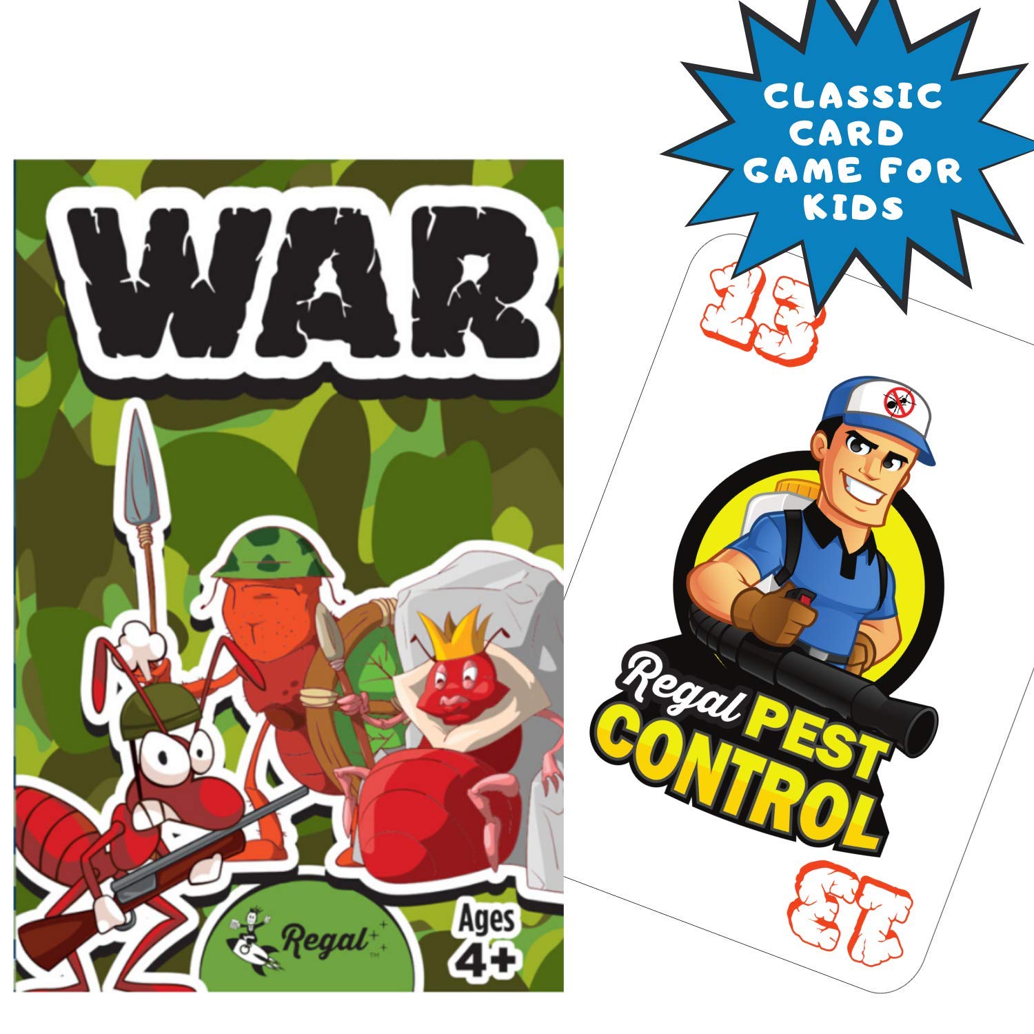 Regal Games Dedicated Card Game for Kids 4 5 6 7 8+ | Funny Travel Board Playing Game for Families (War Card Game)