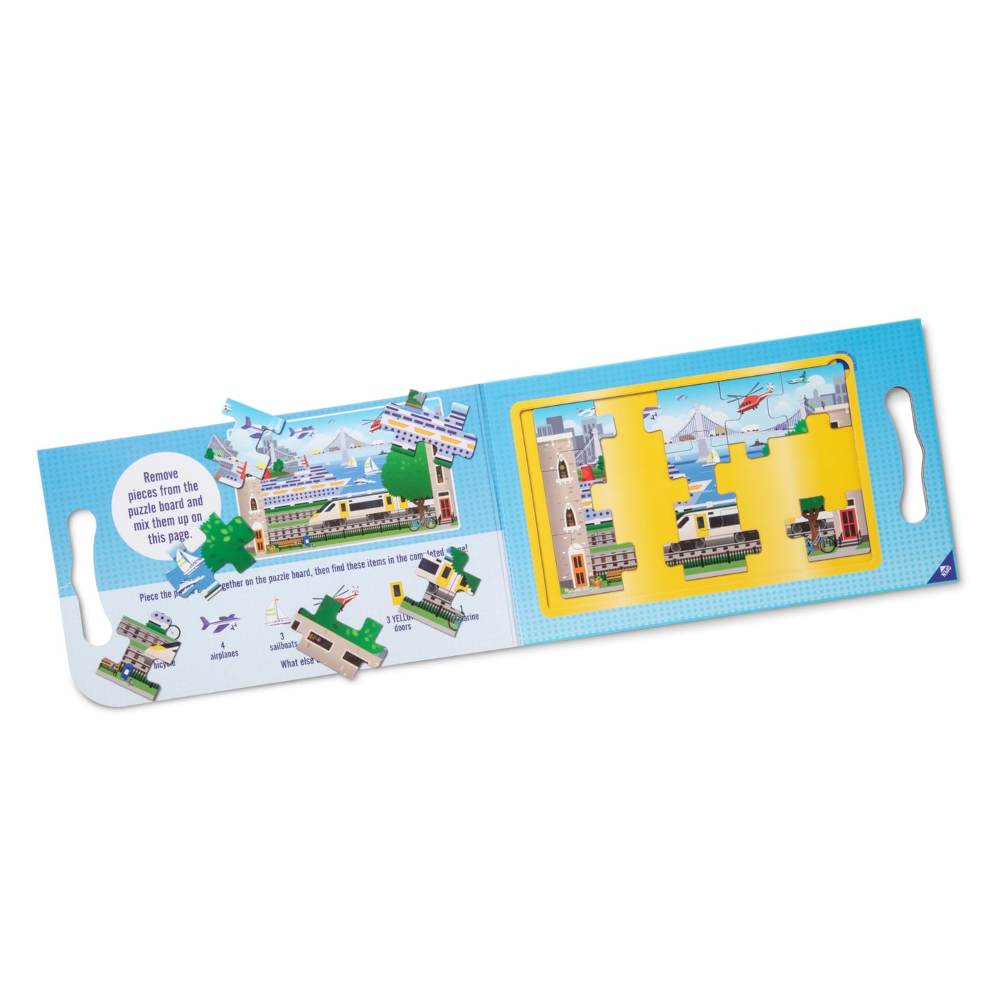 Melissa & Doug Take-Along Magnetic Jigsaw Puzzle Set - Vehicles (2 x 15 Piece) Travel Activity Toy for Preschoolers and Kids Ages 3+