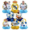 8Pcs Madrid Football Honeycomb Table Centerpiece Soccer Birthday Party Supplies Table Decorations for Kids Party Decorations