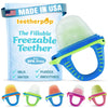 Teetherpop Fillable Freezable Teethers for Babies - Breastmilk Teether with Spill-Proof Sippy Slits - Teething Popsicle for Baby, Liquids & Purées