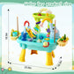 Lorveina 2027 Upgraded 4-in-1 Sand Water Table for Toddlers 1-3, Kids Sensory Table with Electric Water Pump & Elephant Faucet, Play Kitchen Sink