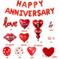 MAJUSTA Anniversary Decorations-Valentines Day Balloons with Heart Balloons,Happy Anniversary Banner,I love you balloons,Heart Hanging String,Red Rose