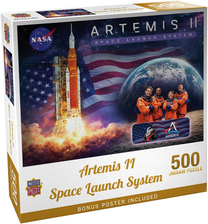 Masterpieces 500 Piece NASA Artemis II Jigsaw Puzzle for Adults and Families - Space Launch System - 19.25"x26.63"