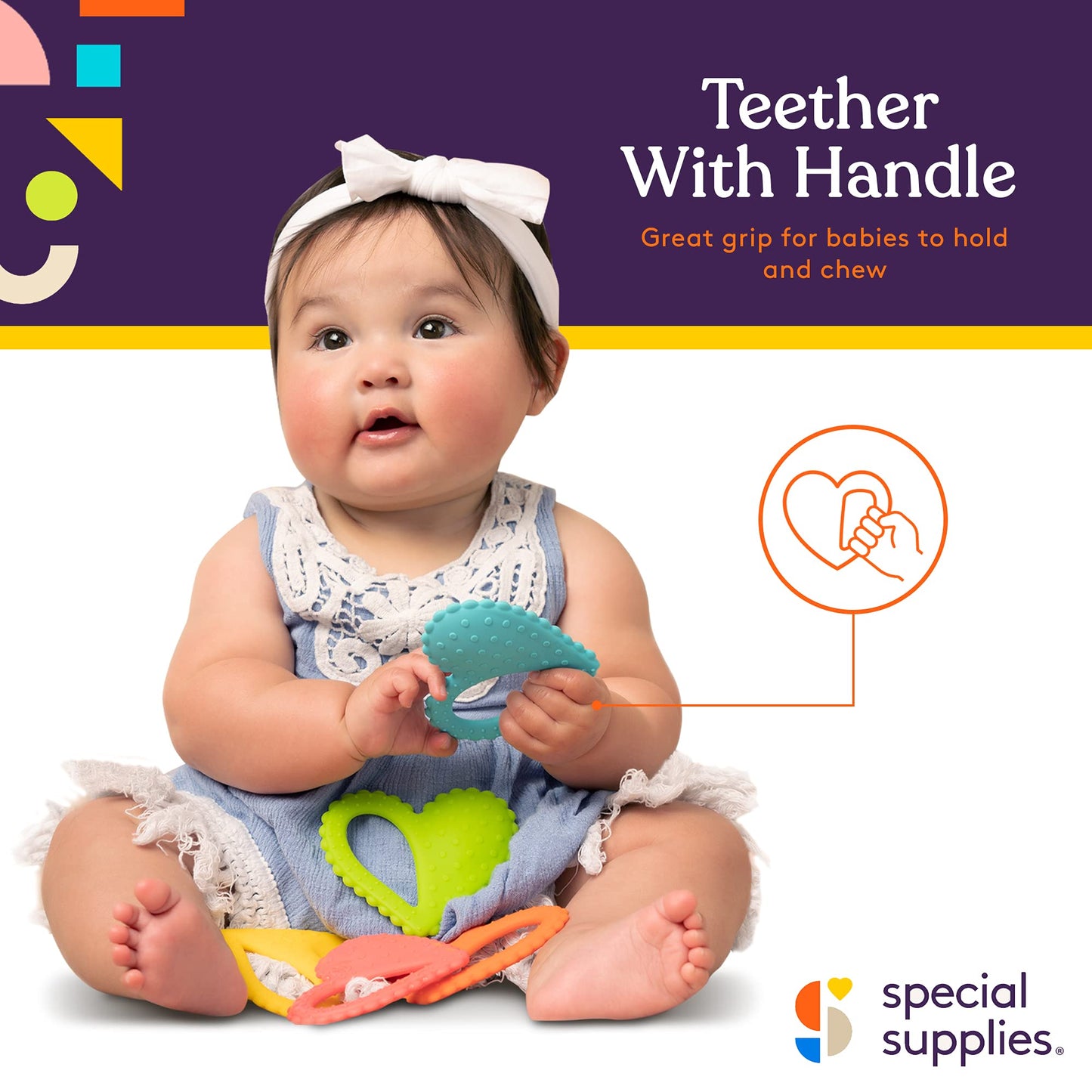 Special Supplies Teether Heart Spoon Oral Motor Therapy Tools, Textured Stimulation and Sensory Input Treatment for Babies and Toddlers, BPA Free
