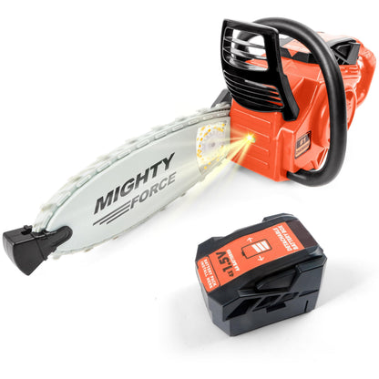 Mighty Force Toy Chainsaw for Kids - Realistic Lights, Sounds & Spinning Action, Safe Design with Easy-Grip Handle, Perfect for Play Boys Aged 3+