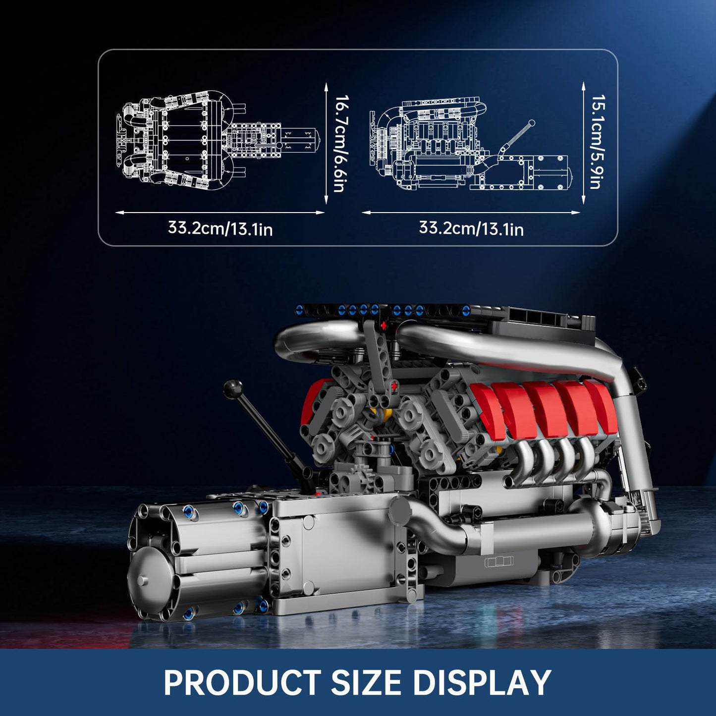 Mould King V8 Model Engine Kit for Adults, 1169 PCS Motor STEM Building Set