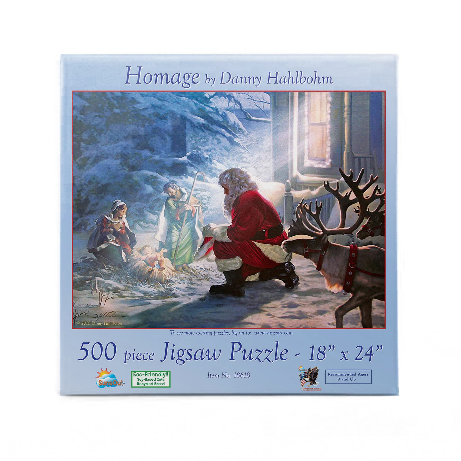 SUNSOUT INC - Homage - 500 pc Jigsaw Puzzle by Artist: Danny Hahlbohm - Finished Size 18" x 24" Christmas - MPN# 18618