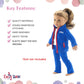 Emily Rose 18 Inch Doll Clothes - 2-Piece Athletic Warm Up Set with Zip-Up Jacket & Matching Pants | Red Blue | Signature Gift Box | Fits American