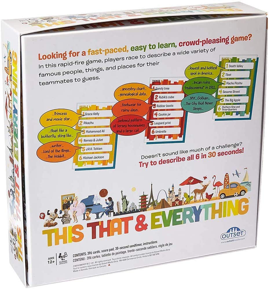 This that and Everything Party Game - Contains 100 Double-Sided Cards About Everything - Trivia Game for Kids Ages 12 and up by Outset