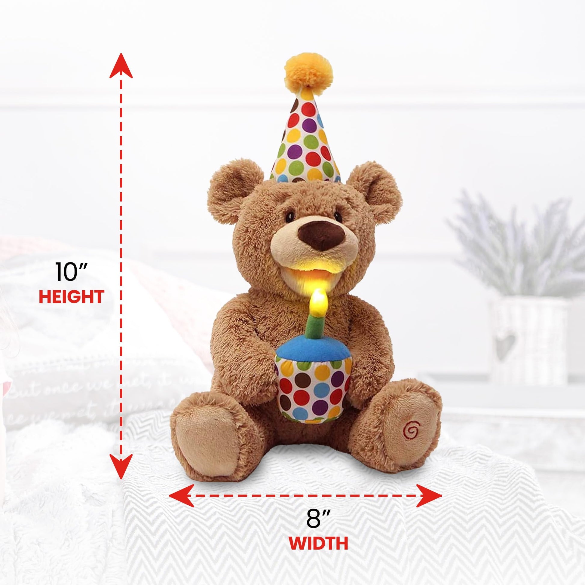GUND Happy Birthday Bear 10-Inch Musical Singing Plush for Ages 0+
