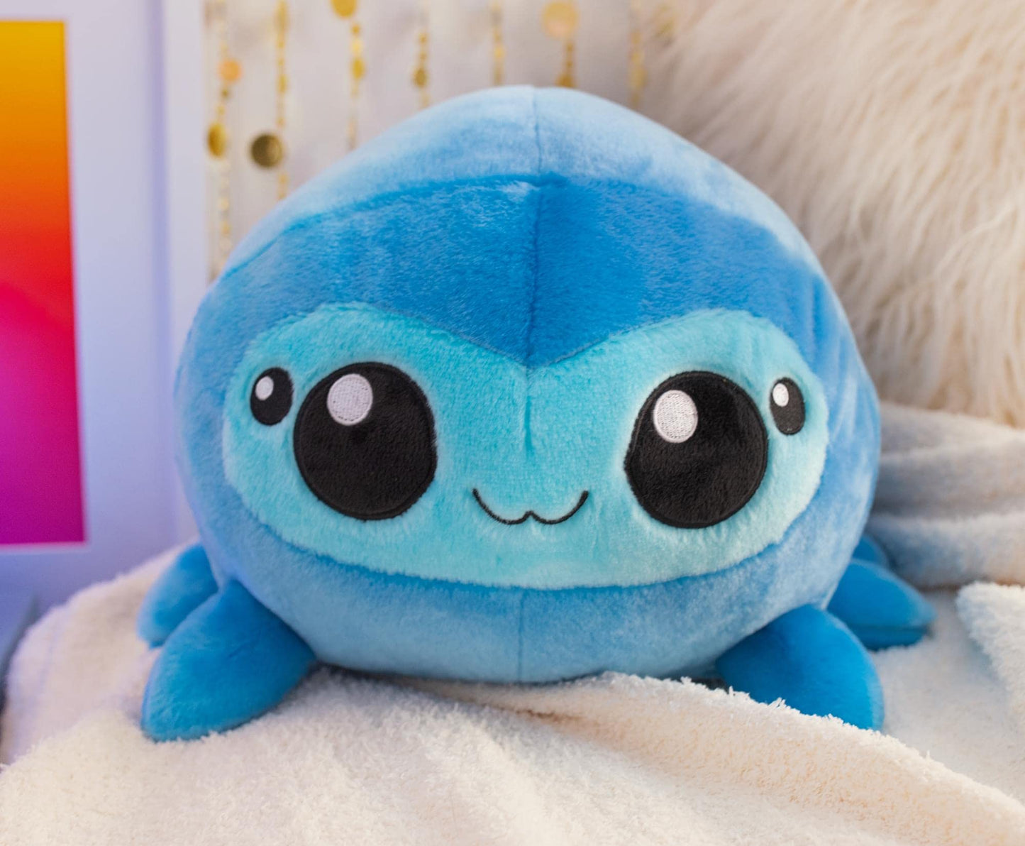 MochiOshis 12-Inch Character Plush Toy Wahiko Webboshi Blue Spider | Cute Plushies and Soft Stuffed Animals, Room Decor Essentials | Presents