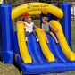 Island Hopper Racing Slide and Slam Inflatable Bounce House - Dual Slides, Climbing Wall & Basketball Hoop for Fun - Jumper with Durable PVC Build