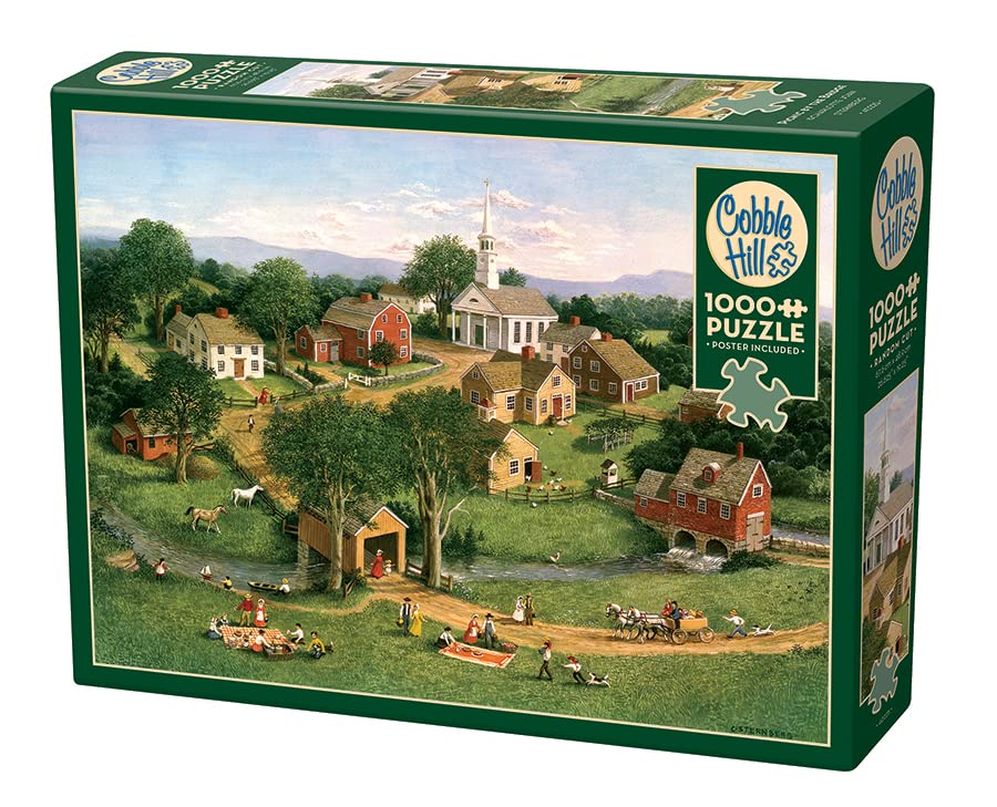 Cobble Hill 1000 Piece Puzzle - Picnic by the Bridge - Sample Poster Included