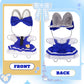 2PCS Bunny Police Doll Outfit Set Blue Shirt and Cap for 15-17cm 4 Inch Blind Box Animal Dolls